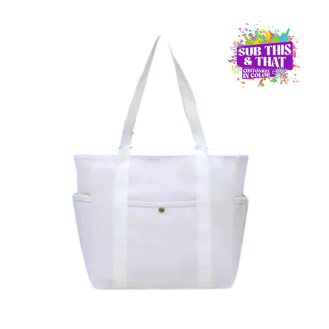 Sublimation Polyester 3 Pocket Beach/ Grocery Shopping Travel Bag