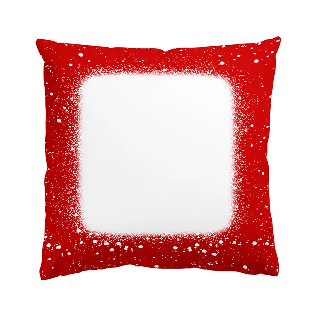 Sublimation Bleach Polyester Pillow Cover Red &amp; Green