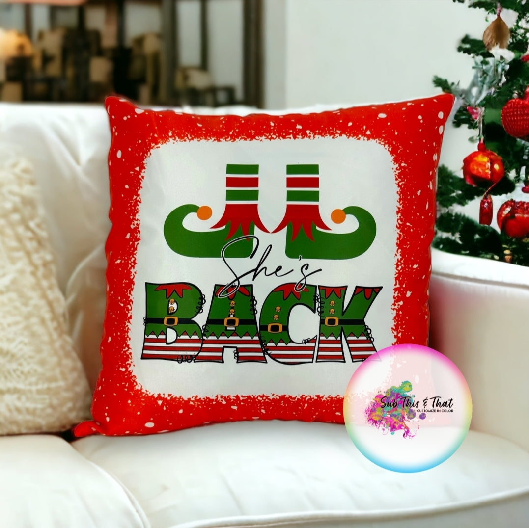 Sublimation Bleach Polyester Pillow Cover Red &amp; Green