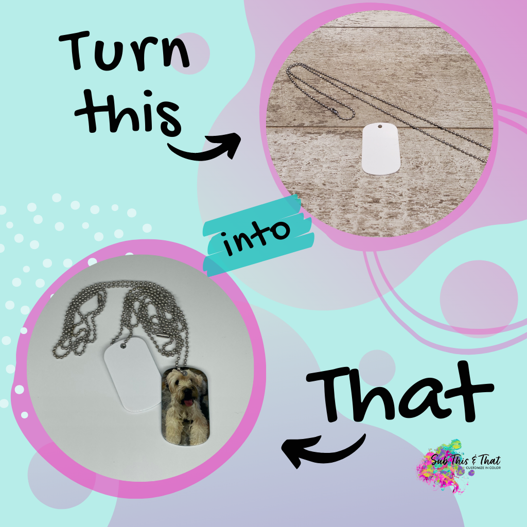 Sublimation Aluminum Dog Tag - Military- Necklace