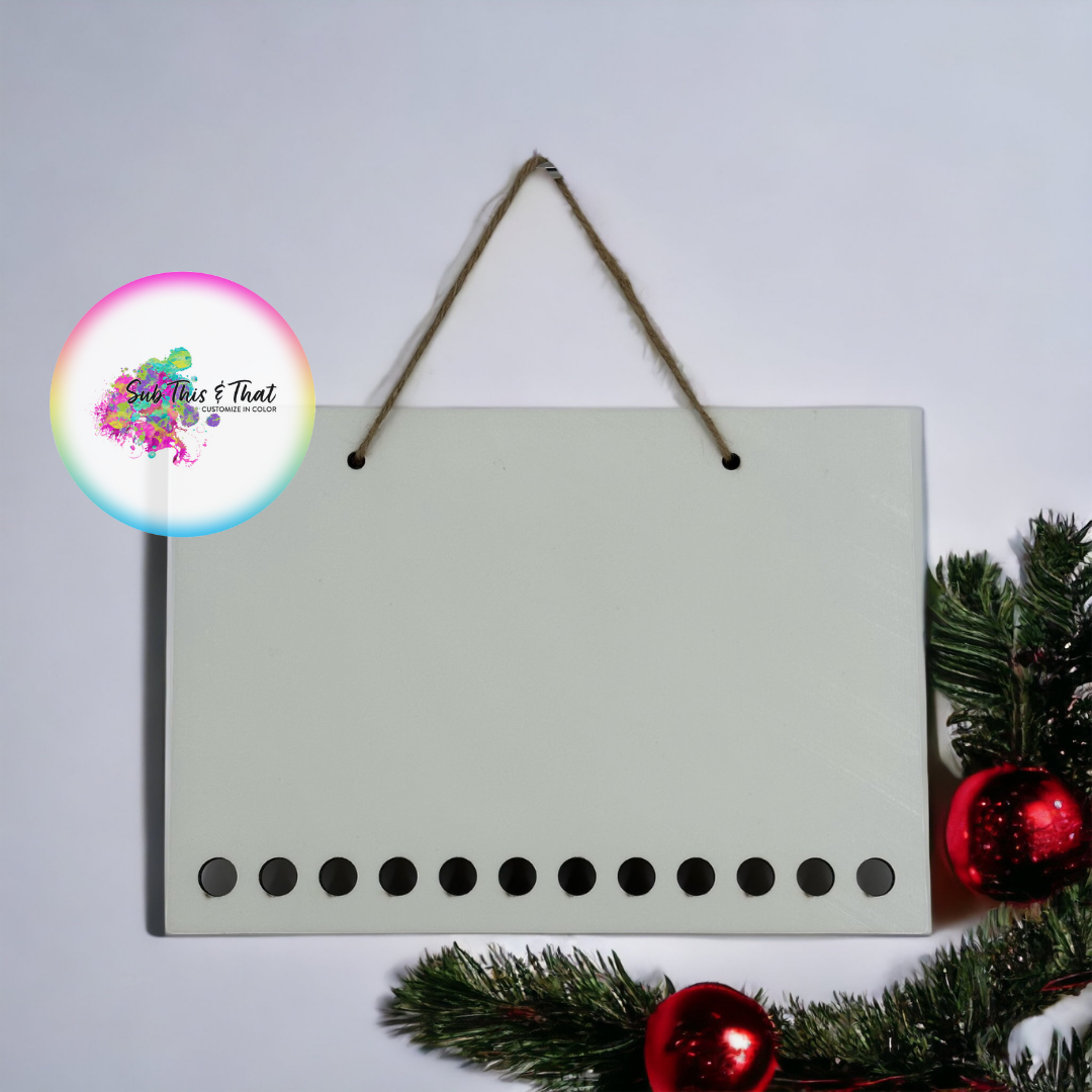 Sublimation MDF Candy Cane 12 Day Count Down Calendar
