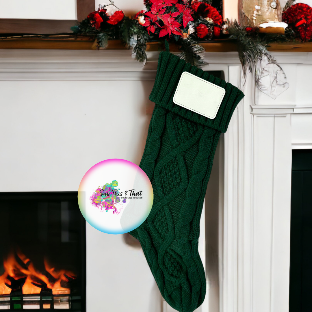 Sublimation PU Leather Patch With Knit Stocking