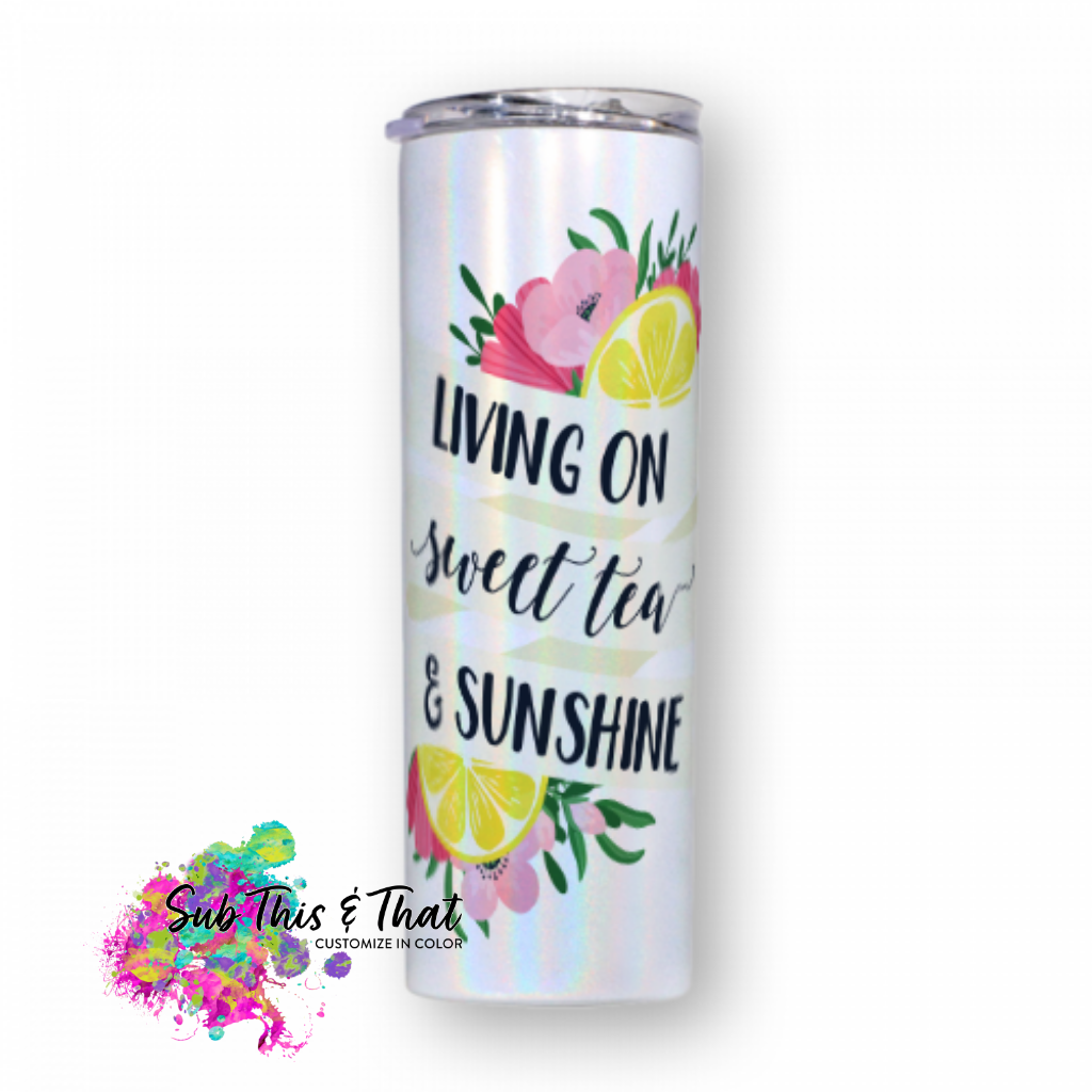 Sublimation Skinny Shimmer Tumbler - Pearl 20 oz. - tapered