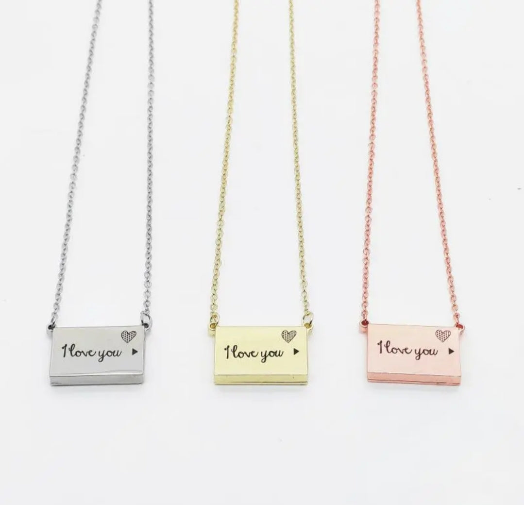 Sublimation Metal 'I LOVE YOU' Necklace