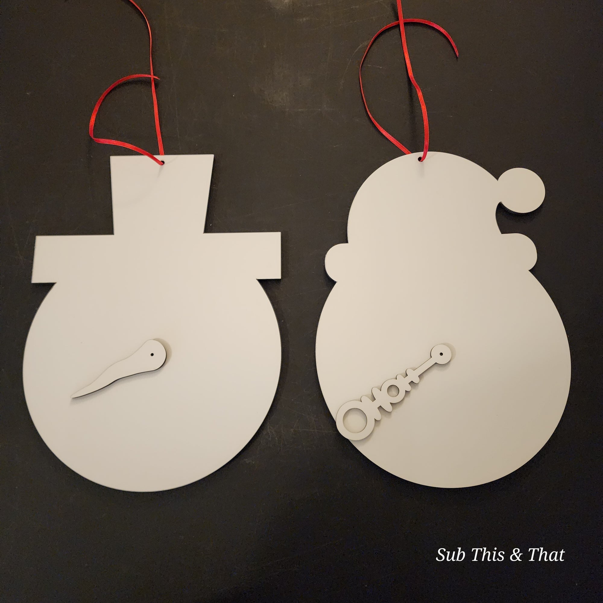 Sublimation Christmas Countdown Calendar / Doorhanger – Snowman or Santa Advent Calendar Blank