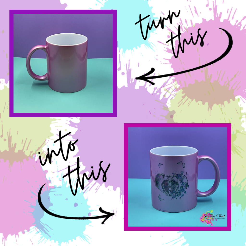 Sublimation  11oz. Coffee mug metallic pink