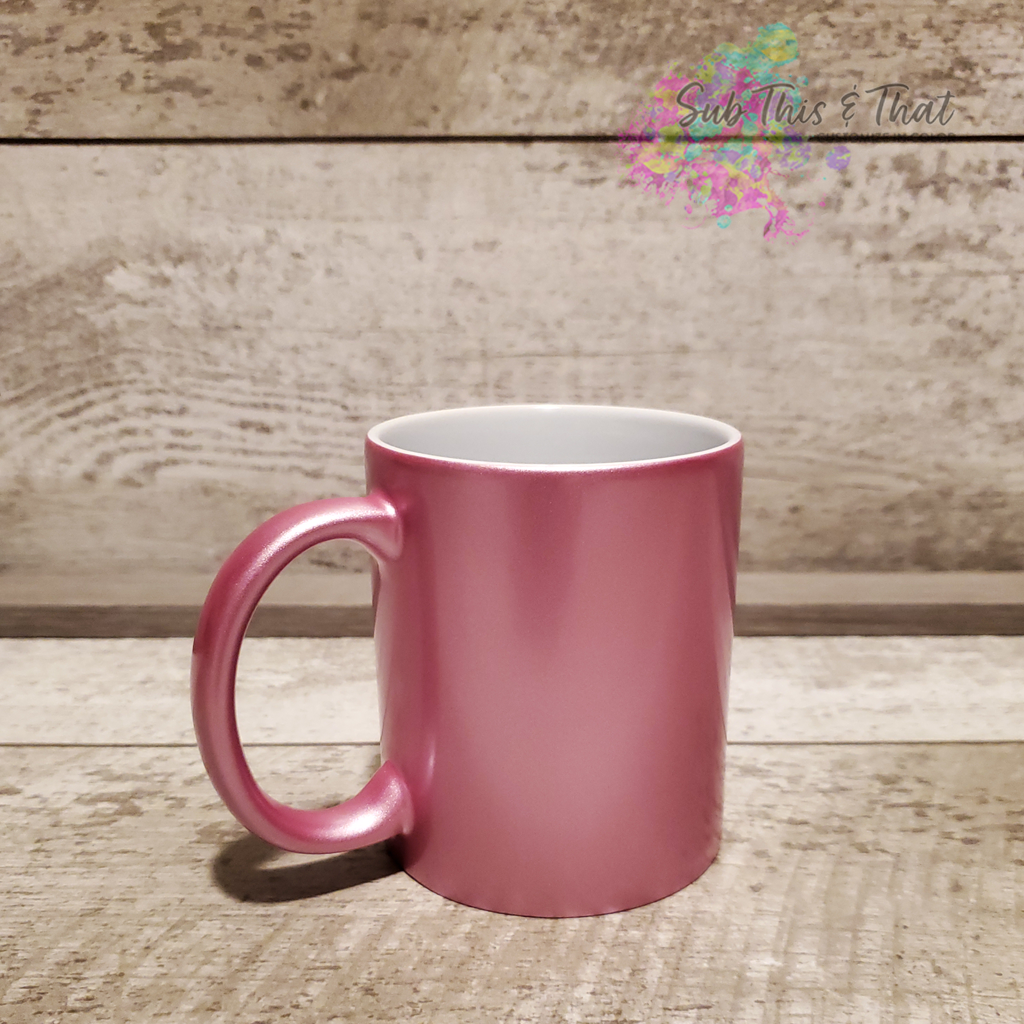 Sublimation  11oz. Coffee mug metallic pink