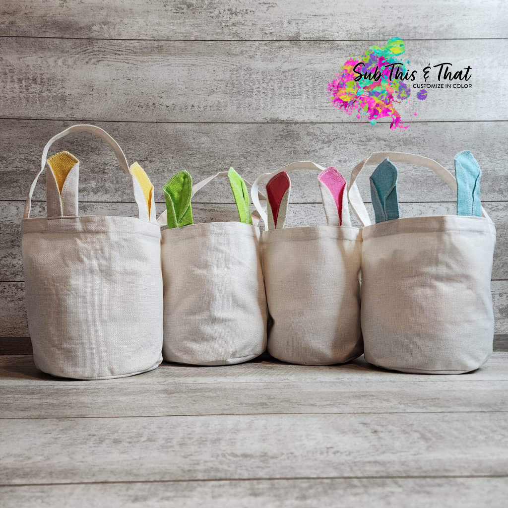 Sublimation Easter basket with colored ears