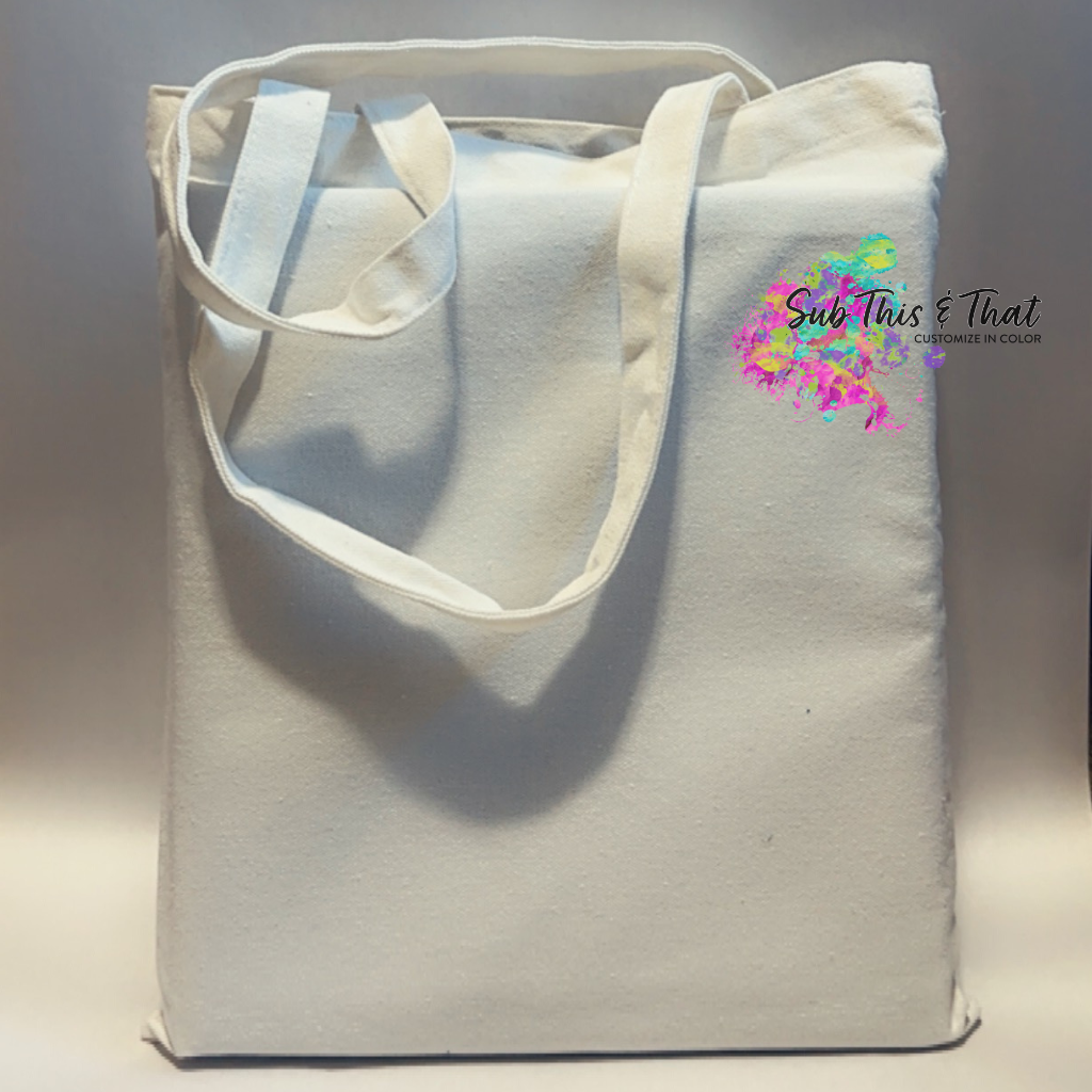 Sublimation Poly-Linen Tote with handles-12x14.5