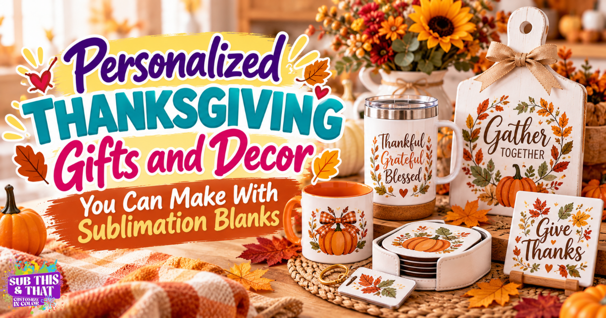 Personalized Thanksgiving Gifts and Decor You Can Make With Sublimation Blanks