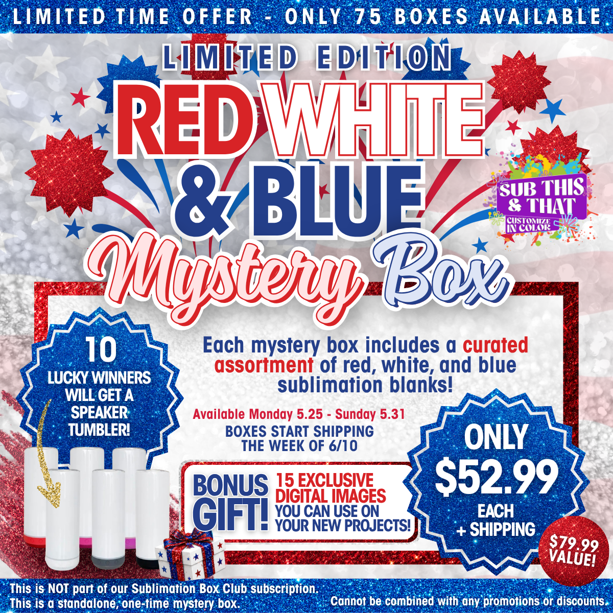 Red, White & Blue Sublimation Mystery Box