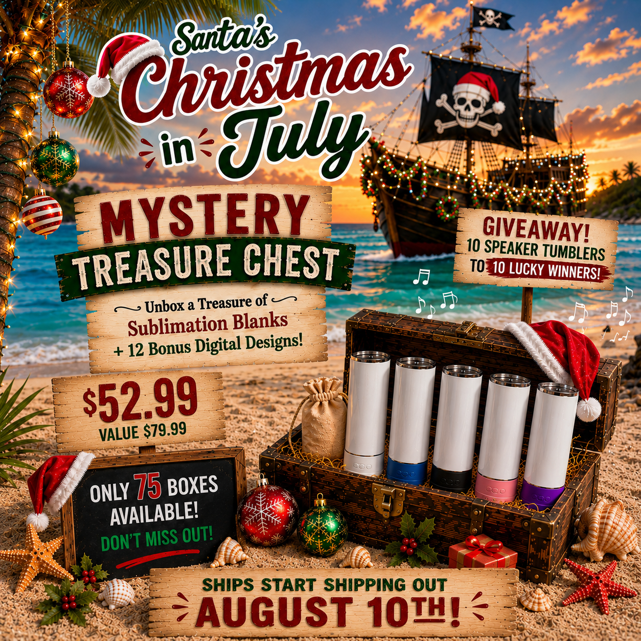 Santa's Christmas in July Mystery Treasure Chest
