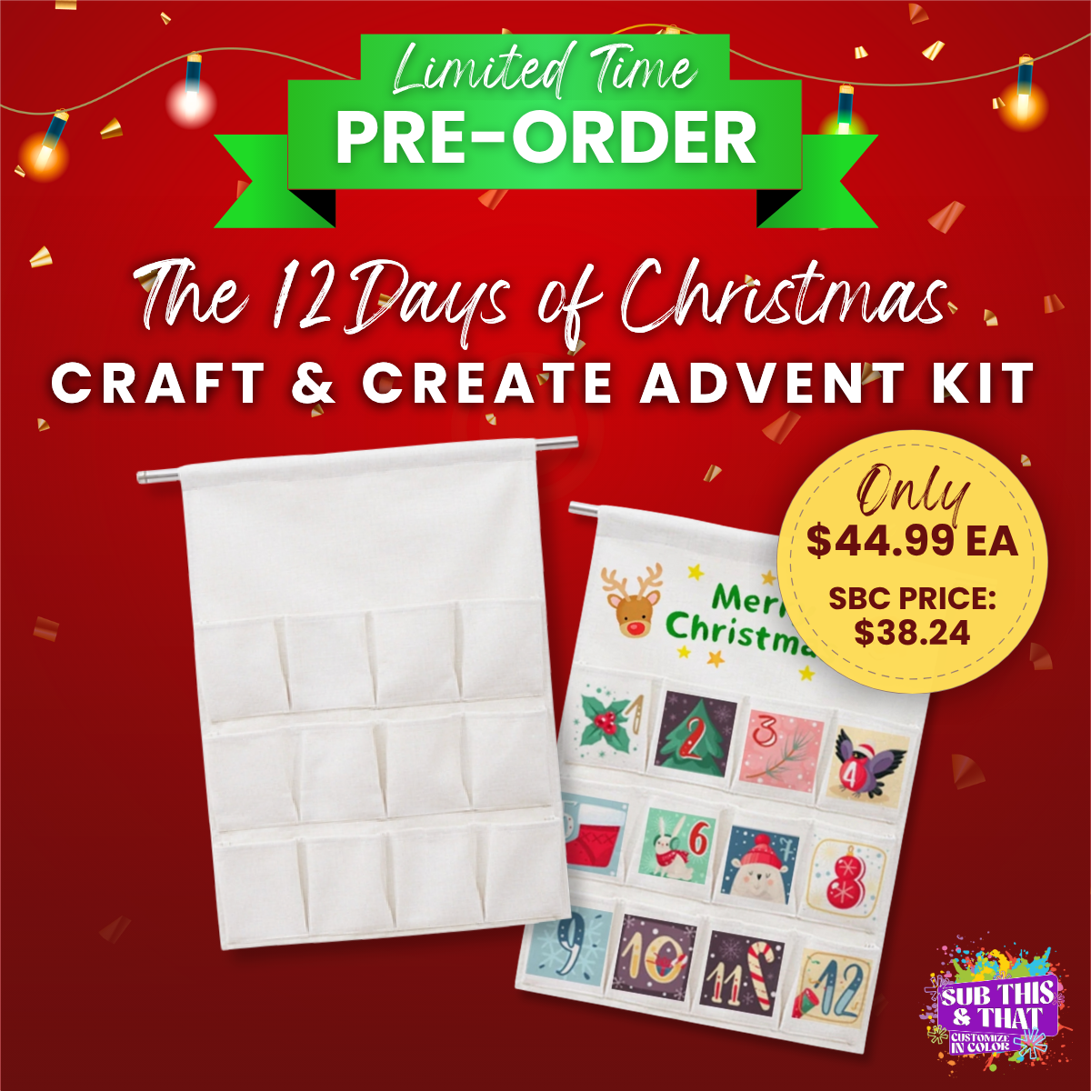 PRE-ORDER: The 12 Days of Christmas Craft & Create Advent Kit