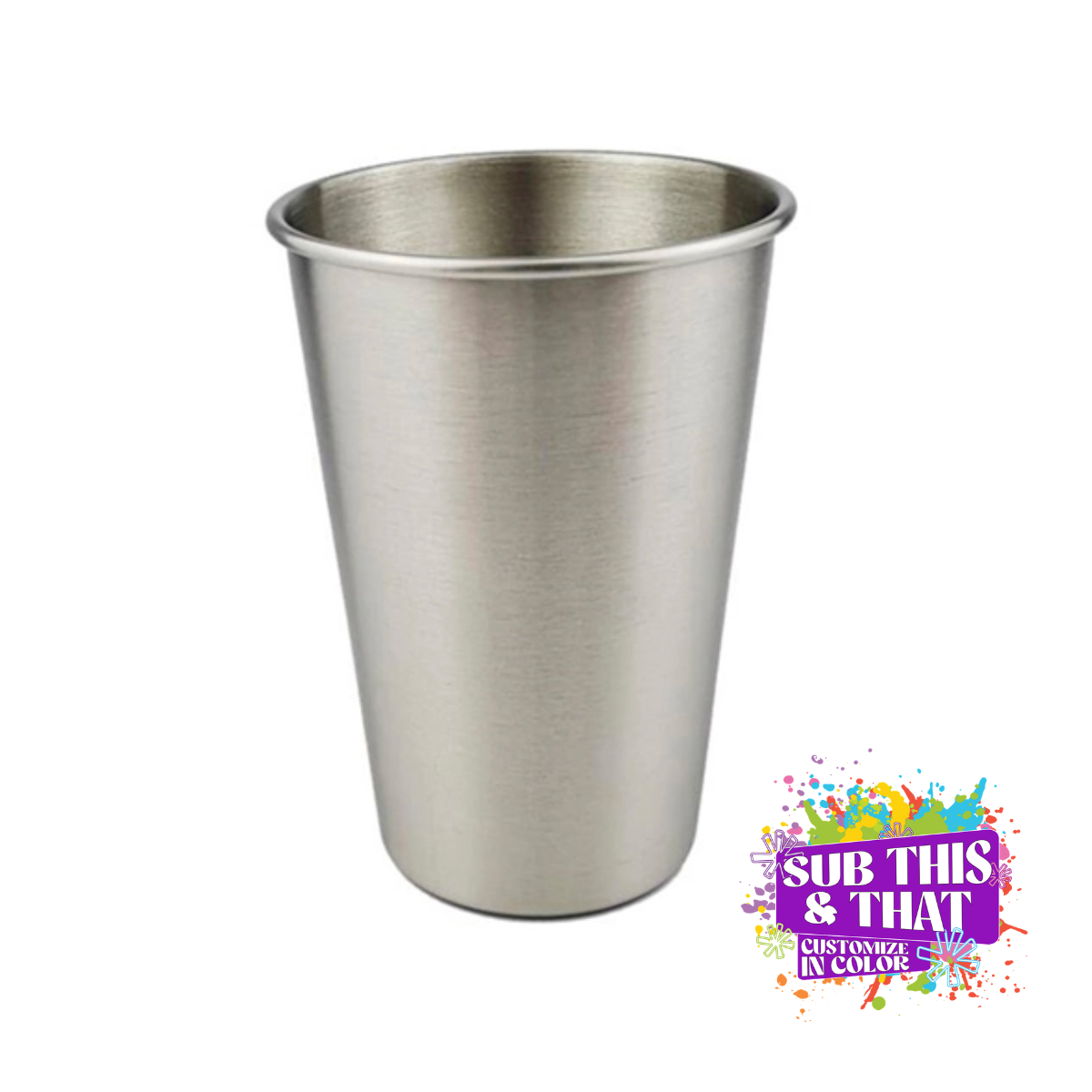 17oz Stainless Steel Sublimation Silver Pint Glass
