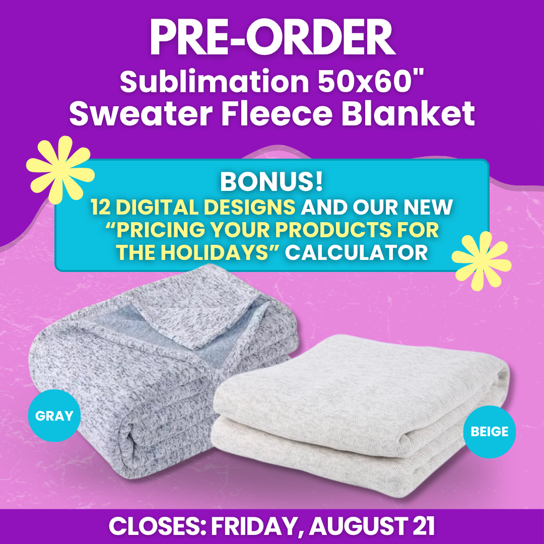 PRE-ORDER: Sublimation 50x60 in Sweater Fleece Blanket Available In 2 Colors