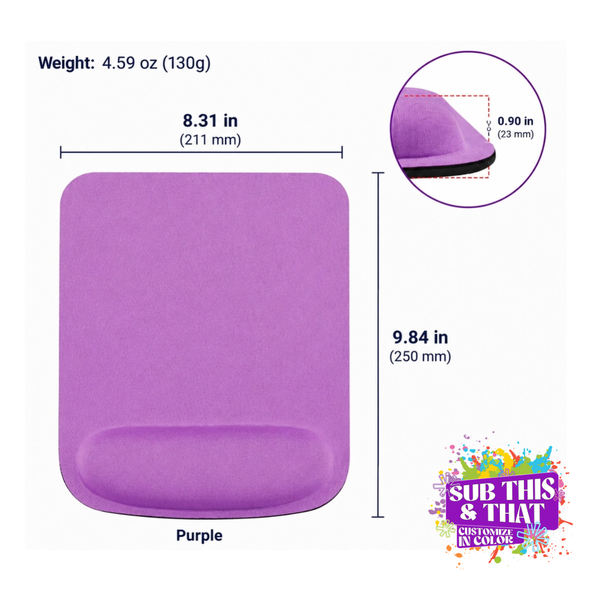 Neoprene Sublimation Wrist Rest & Mouse Pad