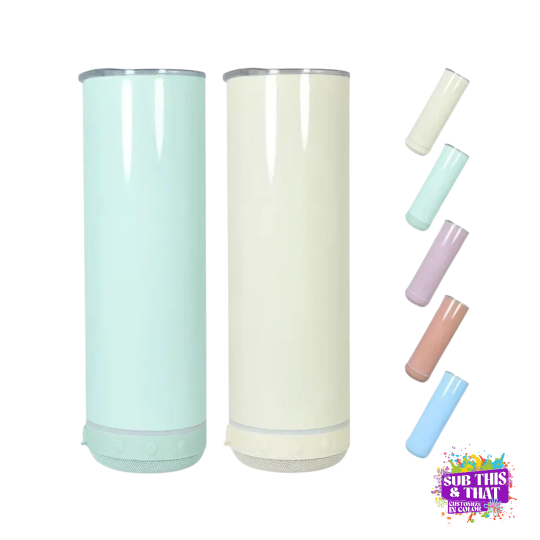 20oz Sublimation Pastel Bluetooth Music Speaker Tumbler