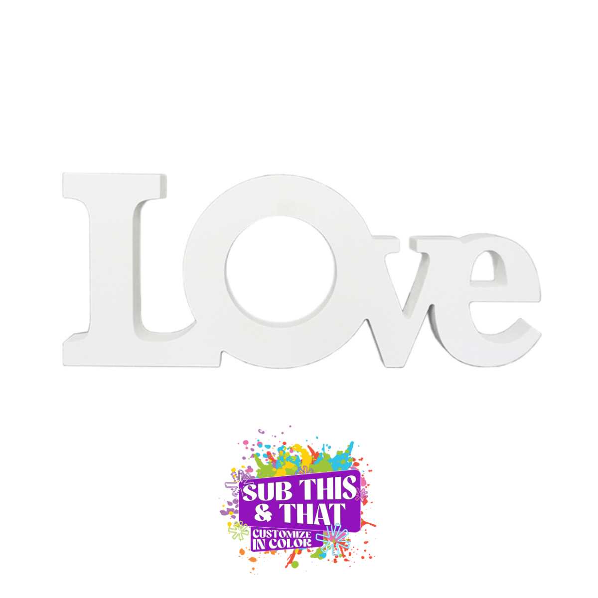 Sublimation Love Wood Photo Block Sign