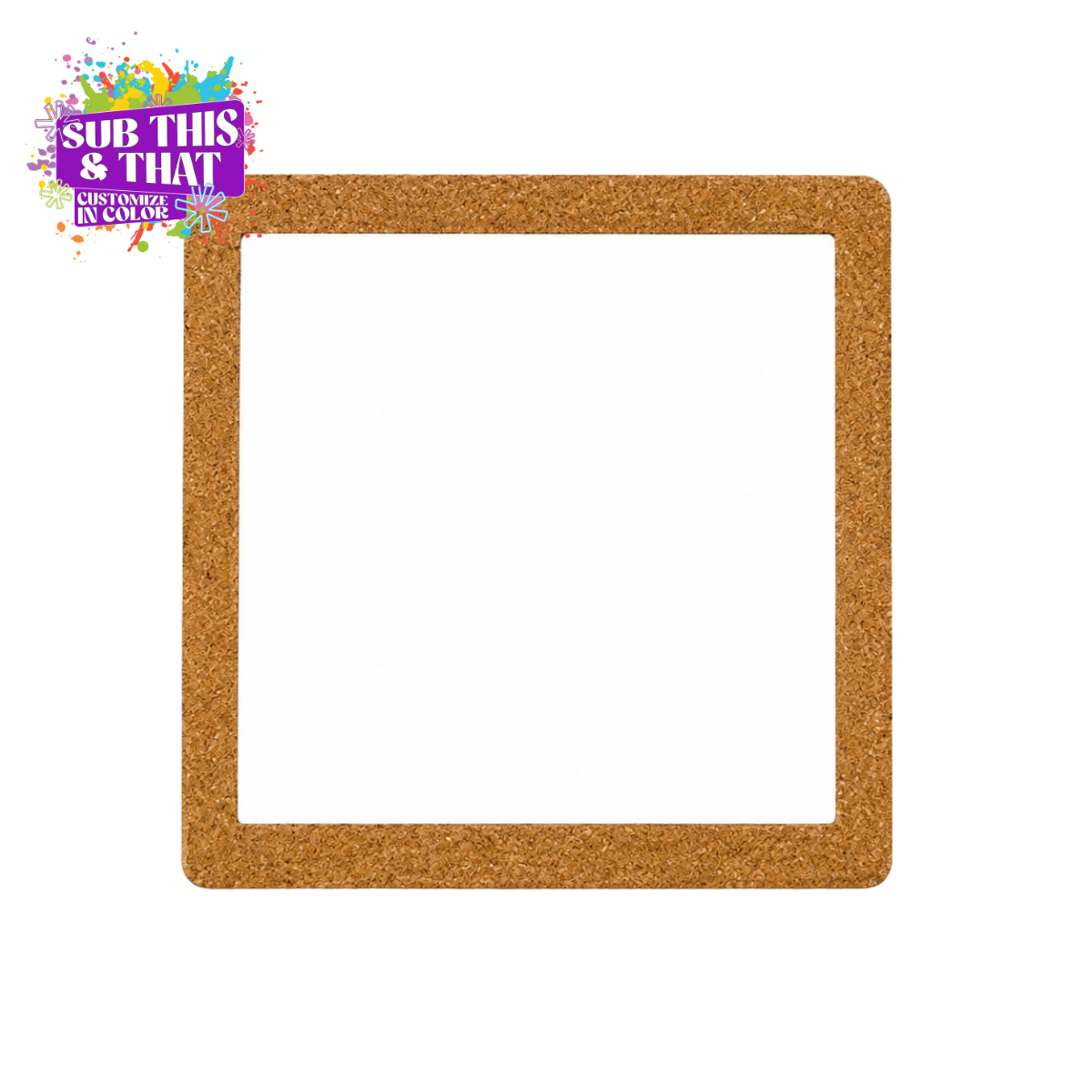 6 x 6 Cork Trivet with 4 x 4 Sublimation Ceramic Tile | Hot Pad Blank | Sublimation Trivet for Kitchen Décor