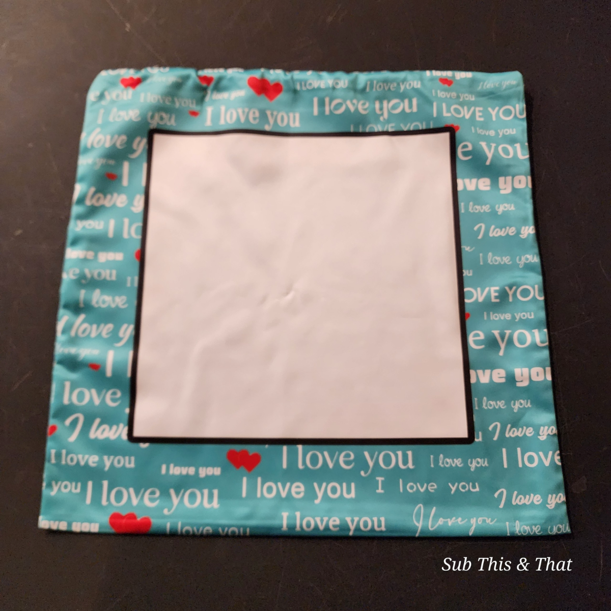 Sublimation 'I Love You' Satin 16inch Pillow Cover ONLY - Flawed Item – Read Description