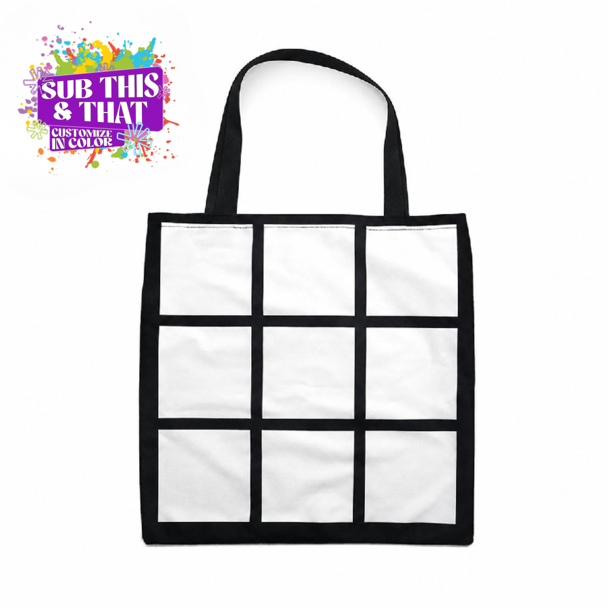 Sublimation 9-Panel Thick Canvas Photo Tote Bag
