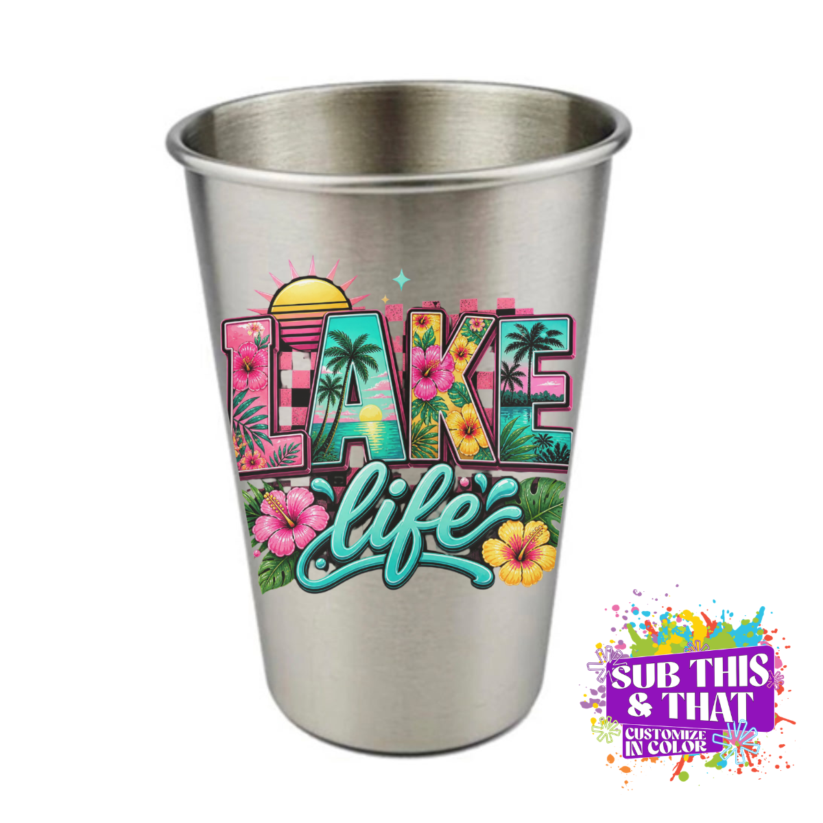 17oz Stainless Steel Sublimation Silver Pint Glass