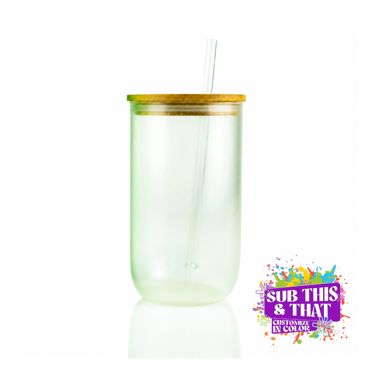 18oz Green Glow-in-the-Dark Sublimation Wine Glass Tumbler