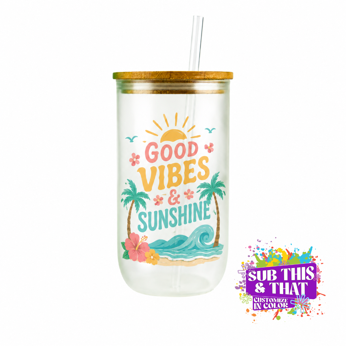 18oz Green Glow-in-the-Dark Sublimation Wine Glass Tumbler