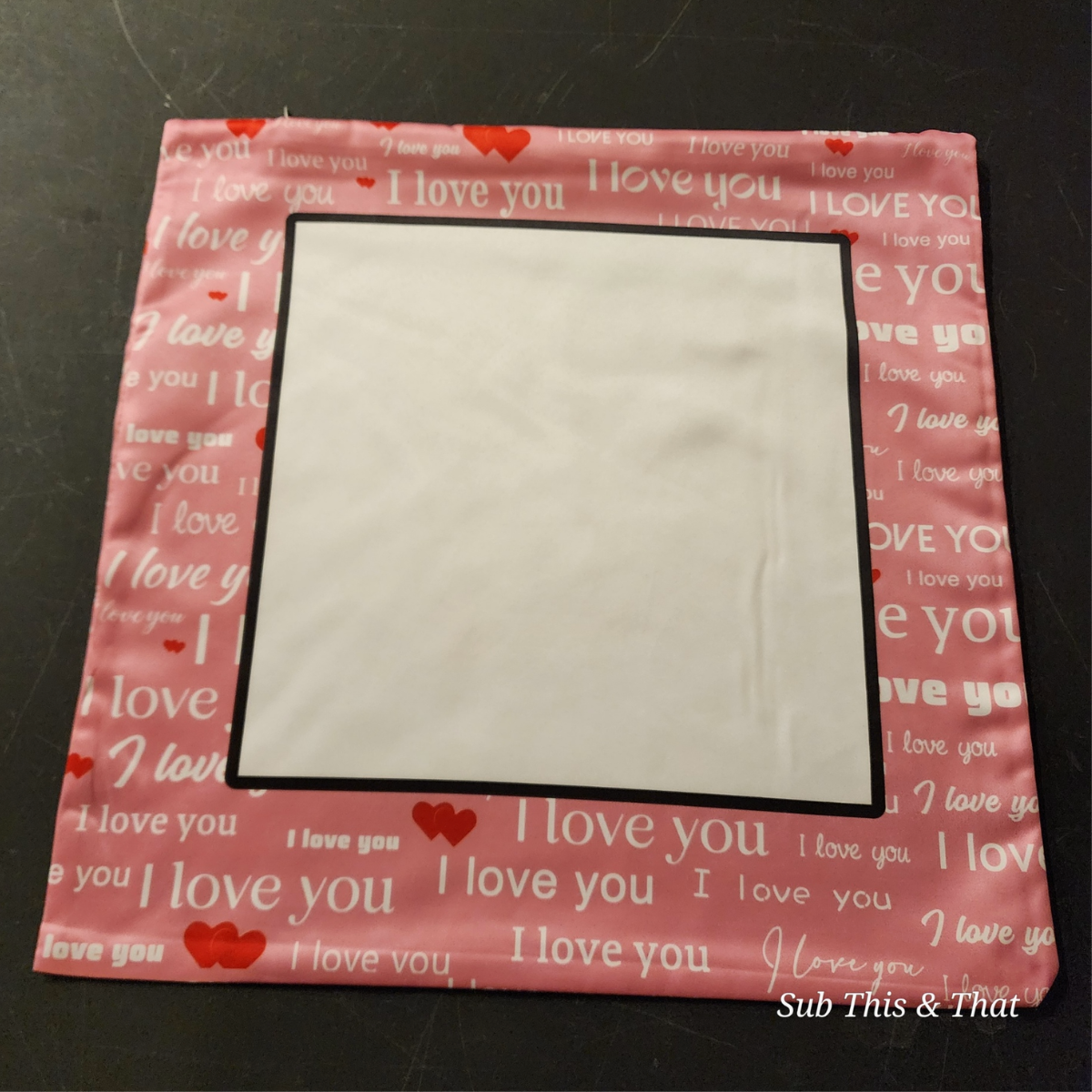 Sublimation 'I Love You' Satin 16inch Pillow Cover ONLY - Flawed Item – Read Description