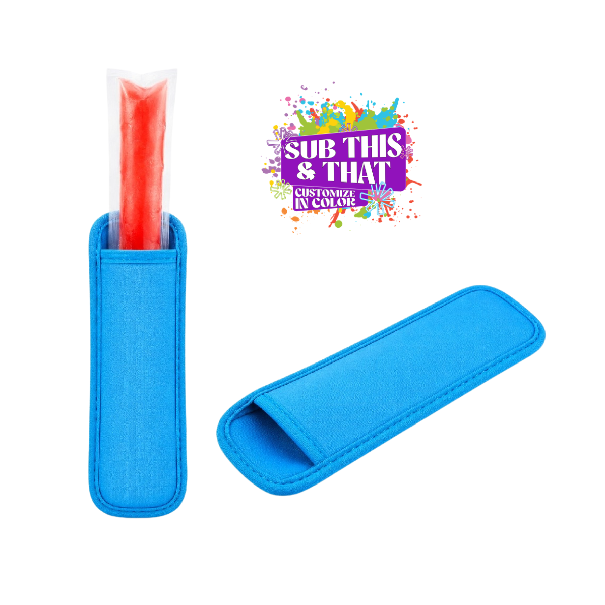 Sublimation Neoprene Popsicle Holder Sleeve | Pack of 5 | Blue