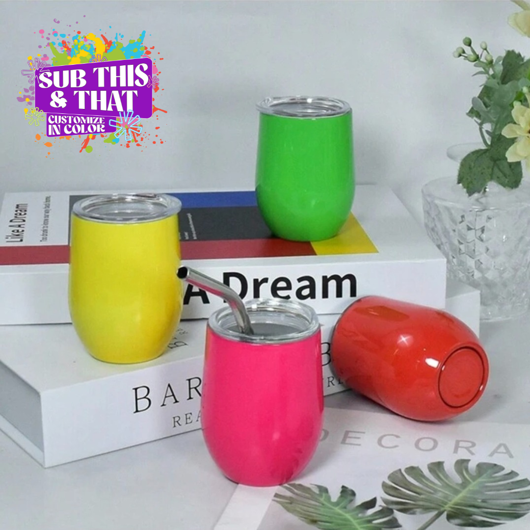 3oz Sublimation Mini Neon Tumbler Shot Glass