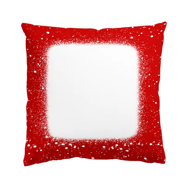 Sublimation Bleach Soft Polyester Pillow Cover Red & Green