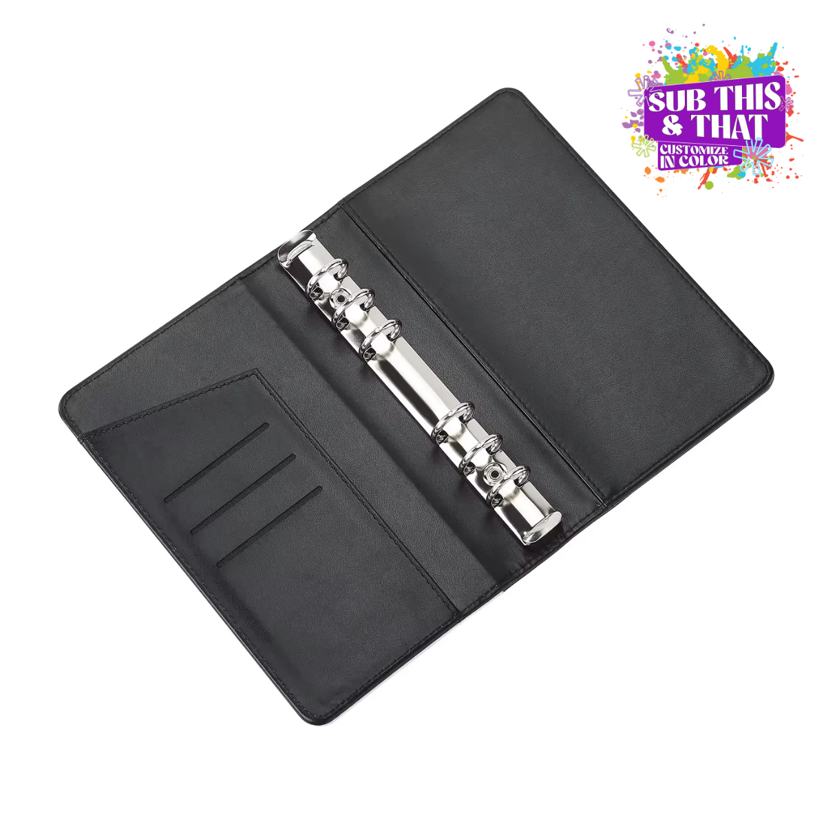 Sublimation A6 PU Leather 6-Ring Binder With Paper