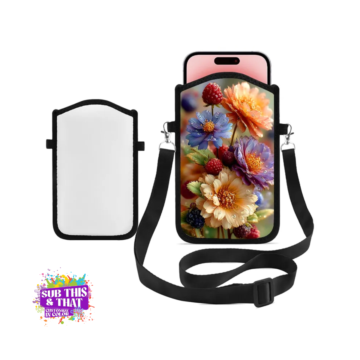 Sublimation Neoprene Travel Mobile Phone Holder