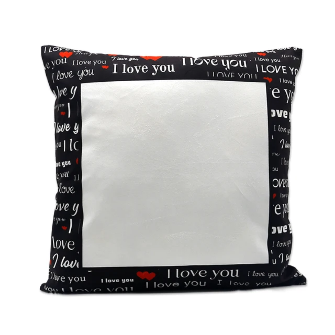 Sublimation &#39;I Love You&#39; Satin 16inch Pillow Cover ONLY