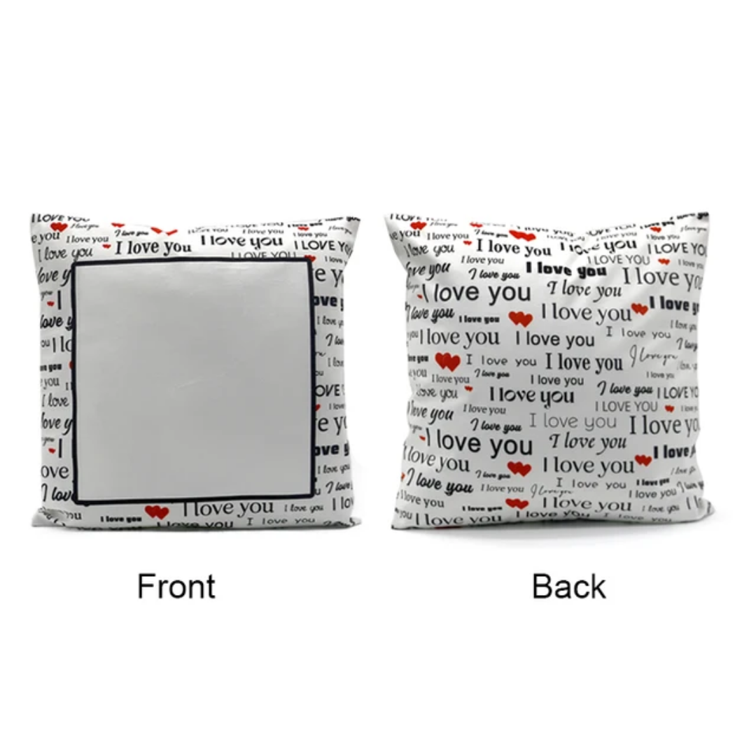 Sublimation &#39;I Love You&#39; Satin 16inch Pillow Cover ONLY