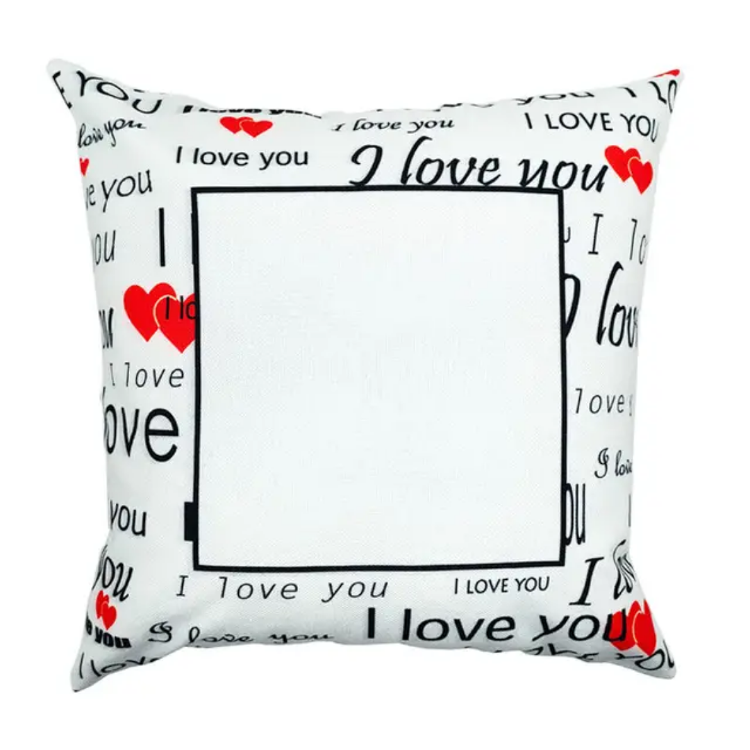 Sublimation &#39;I Love You&#39; Satin 16inch Pillow Cover ONLY