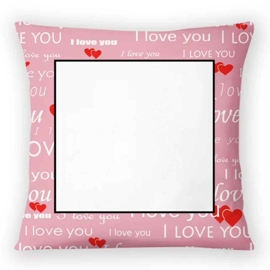 Sublimation &#39;I Love You&#39; Satin 16inch Pillow Cover ONLY