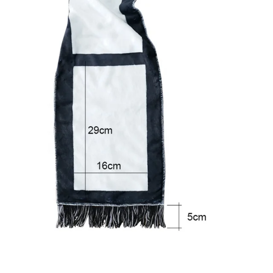 Sublimation 6 Panel Soft Velvet Scarf With Fringe