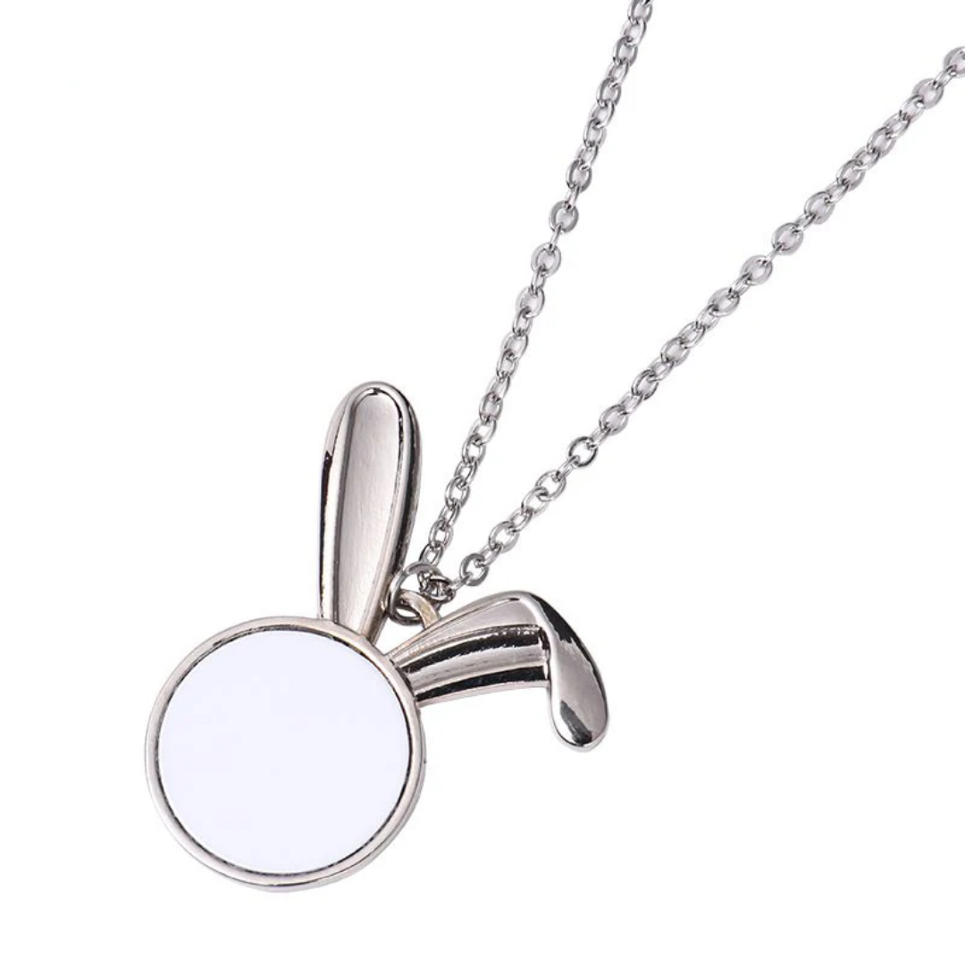 Sublimation Bunny Necklace With Gift Bag
