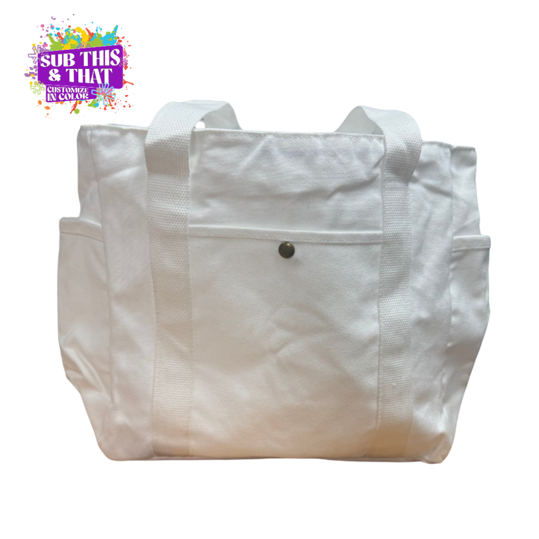 Sublimation Polyester 3 Pocket Beach/ Grocery Shopping Travel Bag