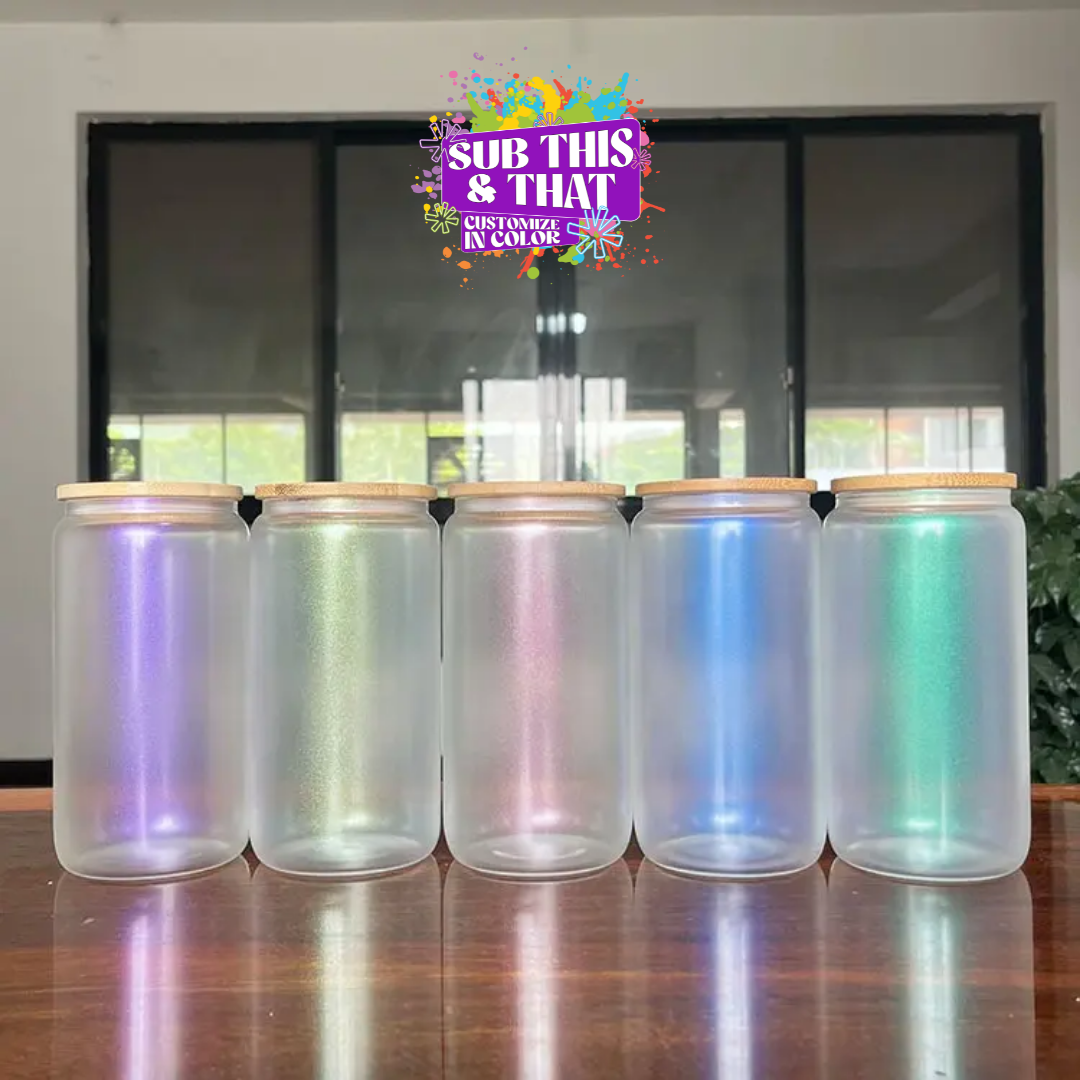 16oz Sublimation Iridescent Glass Tumbler (Copy)