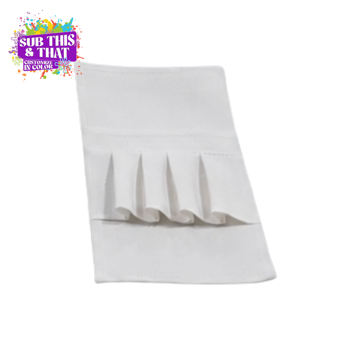 8.5 x 4 Inch Sublimation Polyester Cutlery Holder with Ruffles | Utensil Silverware Holder Blank | Table Setting Sublimation Blank