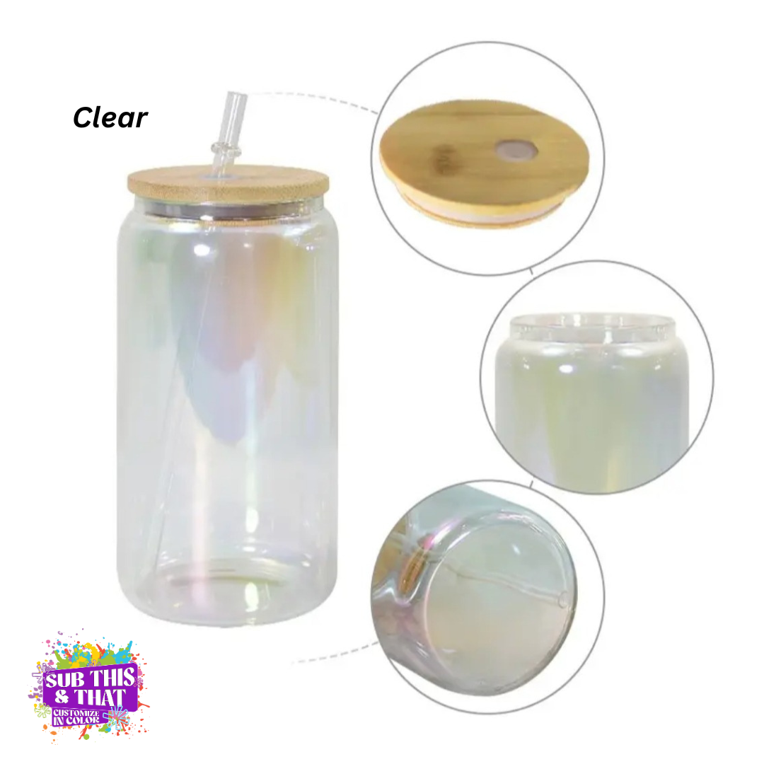 16oz Sublimation Iridescent Glass Tumbler (Copy)