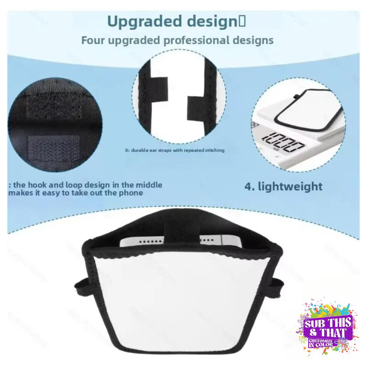 Sublimation Neoprene Travel Mobile Phone Holder