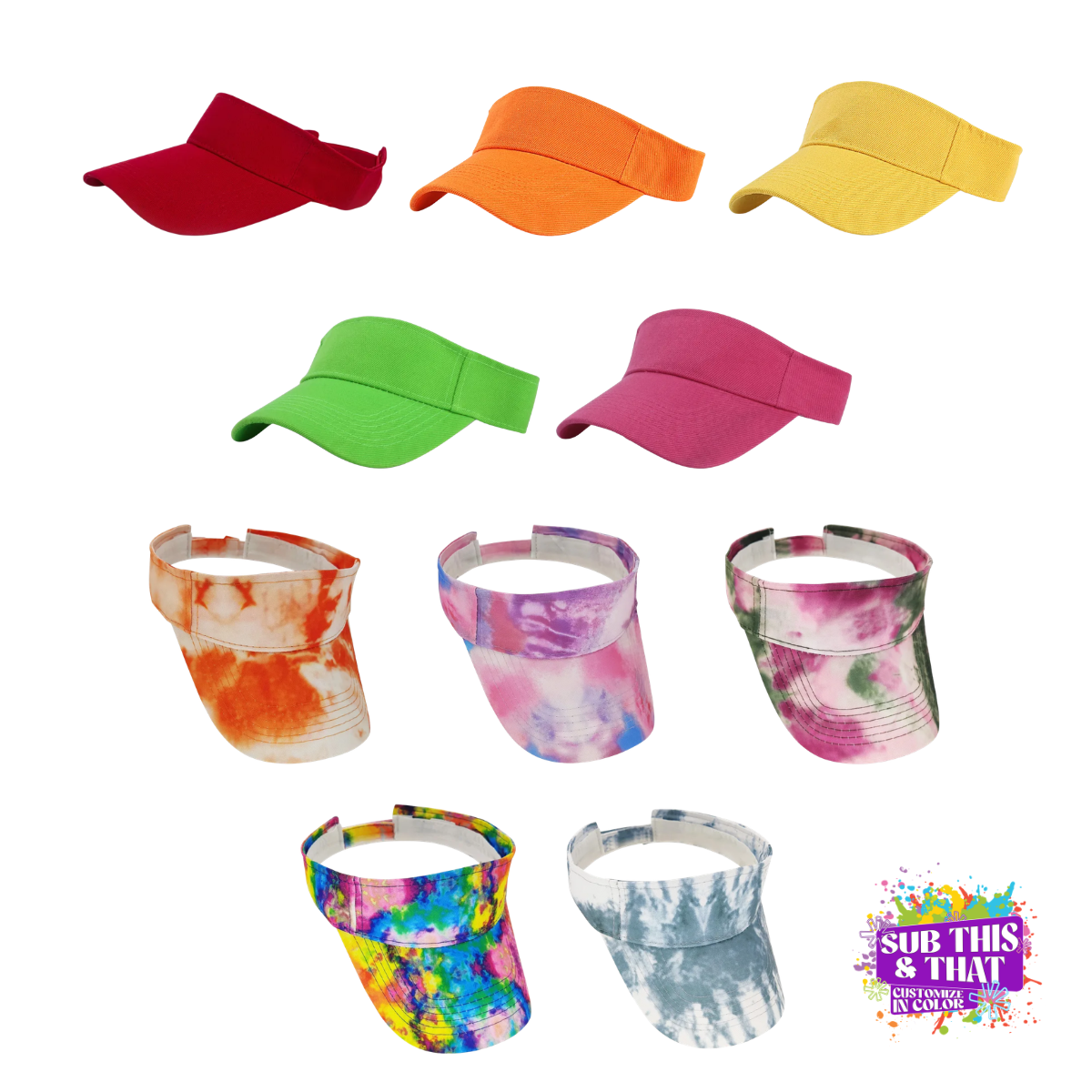 Adjustable Sun Visor with Sublimation Hat Patch