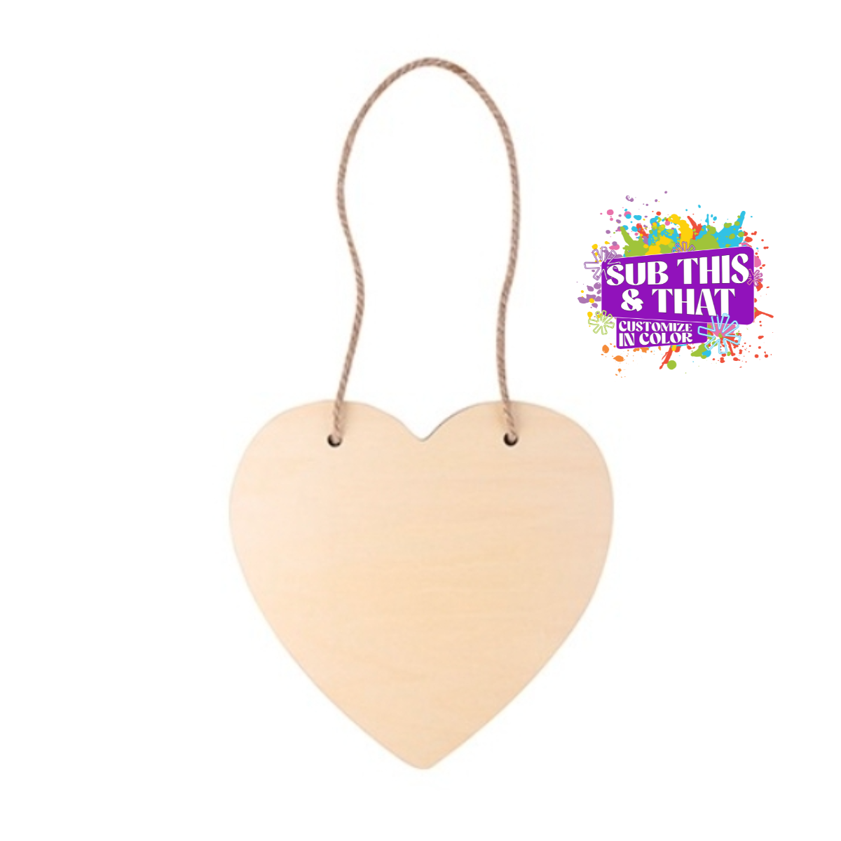 Sublimation Plywood Heart Door Hanger – Double-Sided