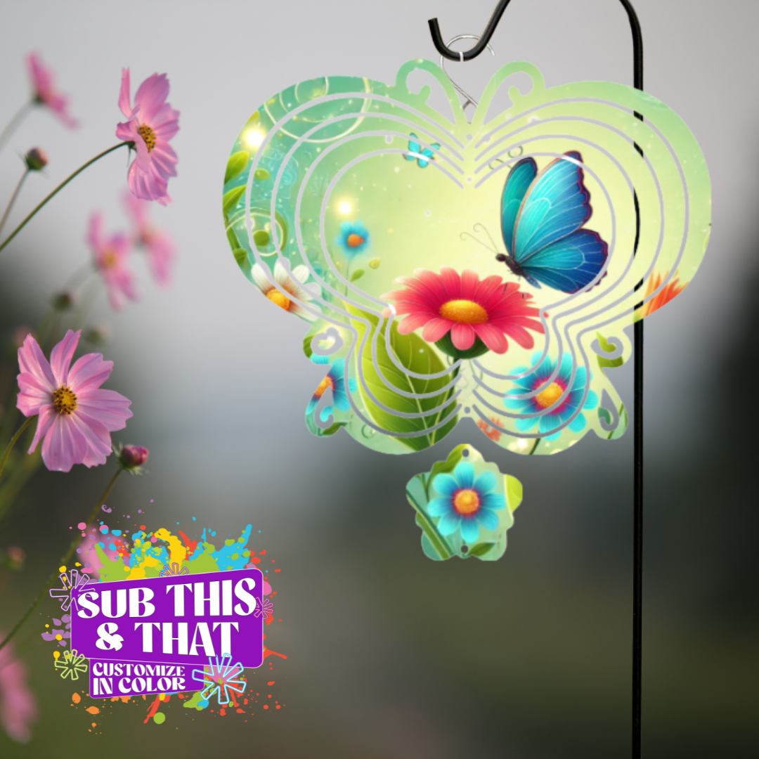 10" Sublimation Butterfly Wind Spinner