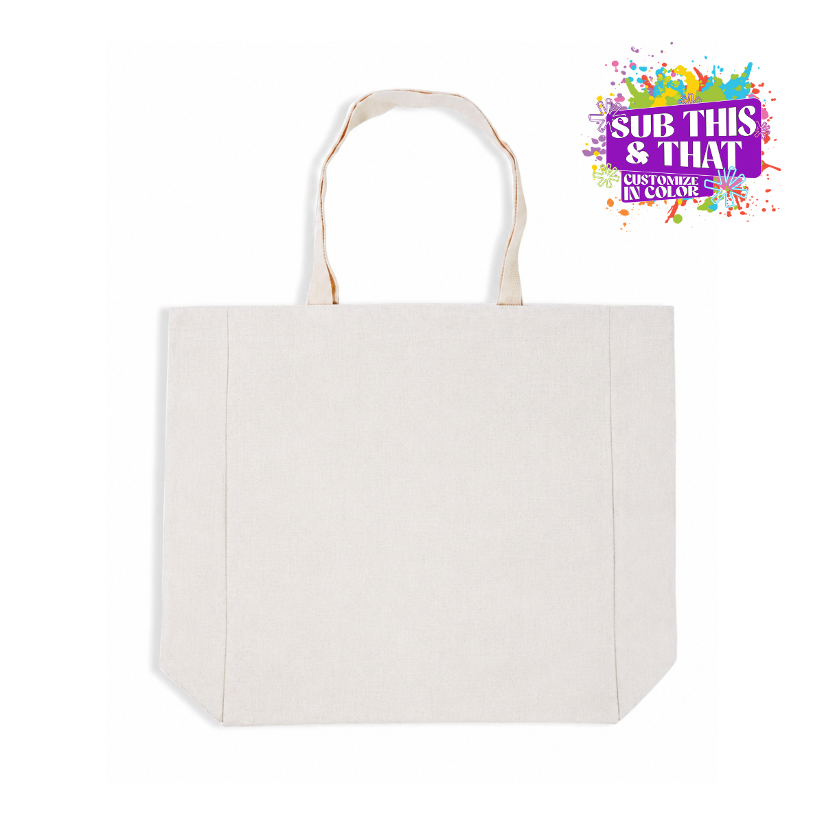 Sublimation Poly-Linen Large Shopping Catch All Bag