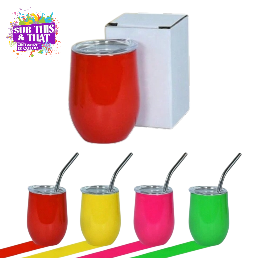 3oz Sublimation Mini Neon Tumbler Shot Glass